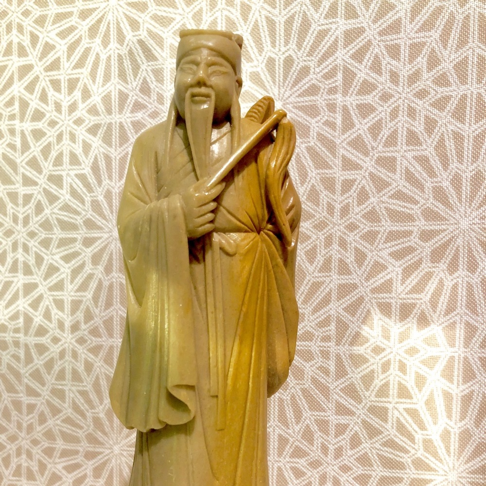 2 hand carved, from soapstone Chinese Immortals